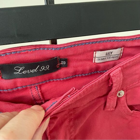 Level 99 Lily Skinny Straight Washed Nantucket Red Jeans 29 - Picture 3 of 6